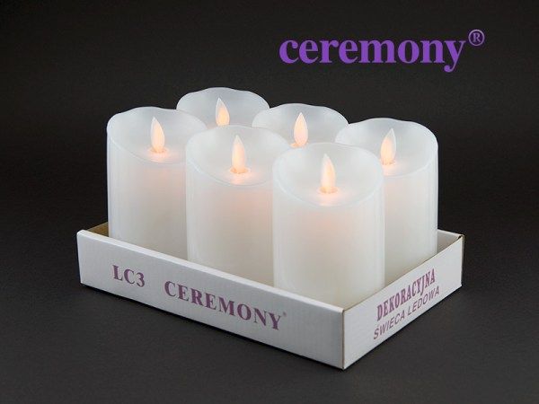 Dekoracyjna świeca ledowa LC3 TACKA CEREMONY z efektem ruszającego się płomienia świecy (moving flame)