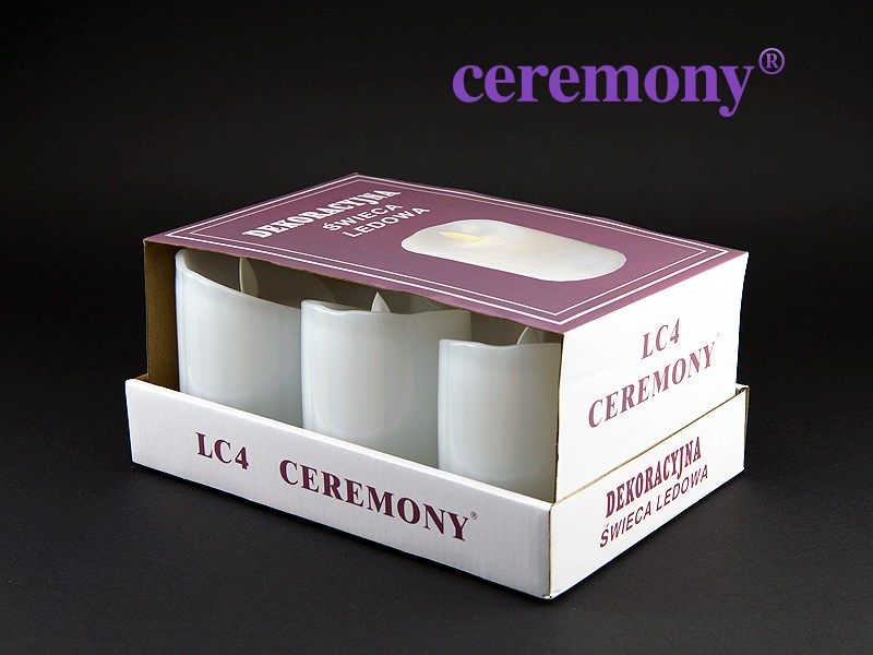 Dekoracyjna świeca ledowa LC4 TACKA CEREMONY z efektem ruszającego się płomienia świecy (moving flame)